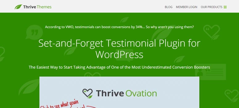 Thrive Ovation - IsItWP - Detector gratuito de temas de WordPress Thrive Ovation