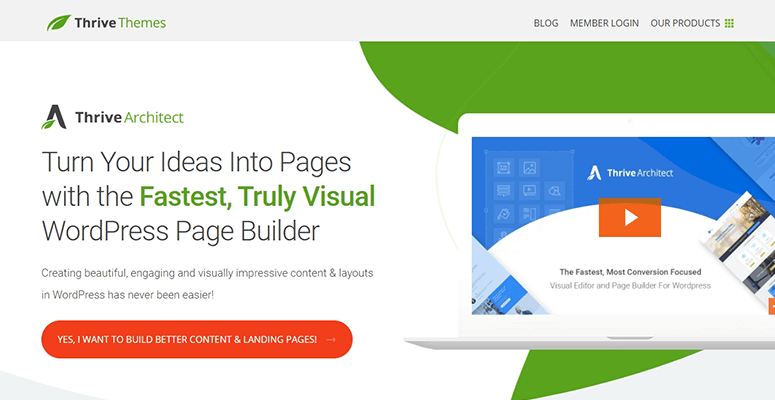 Thrive Architect - IsItWP - Detector gratuito de temas de WordPress Thrive Architect