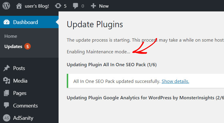 enabling-maintenance-mode - IsItWP - Free WordPress Theme Detector enabling wordpress maintenance mode