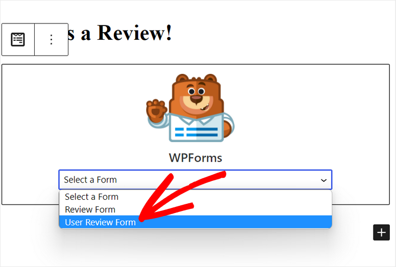 select review form in block editor - IsItWP - Free WordPress Theme Detector select review form in block editor